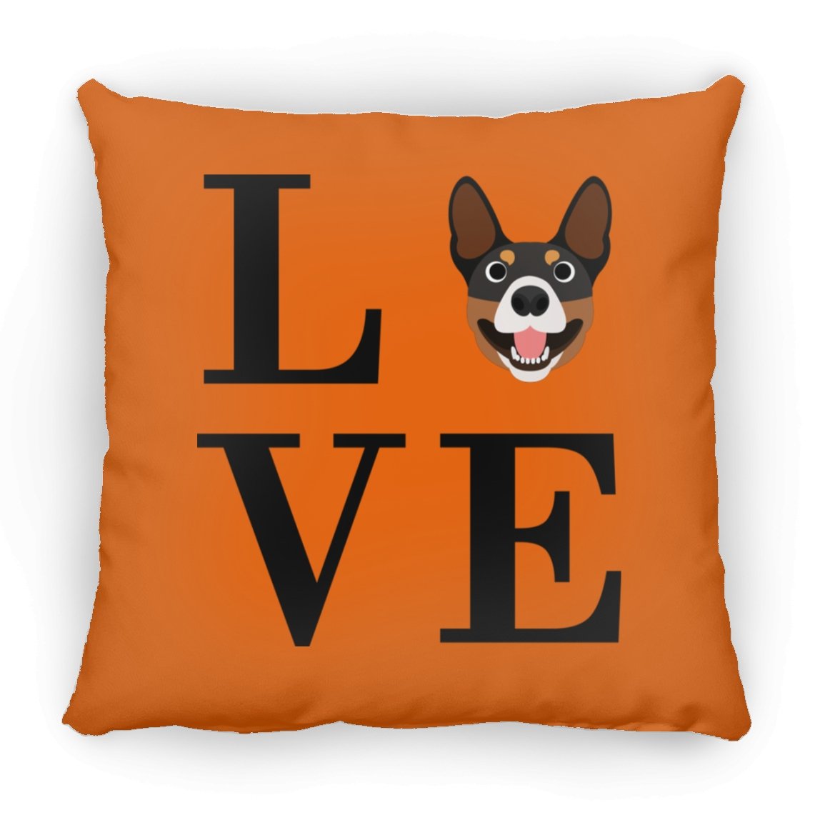 Basenji LOVE Pillows Basenji Love Large Square Pillow Burnt Orange One Size - Barky Things