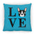 Boston Terrier Love Indoor Throw Pillow - Cover With Pillow Insert 16.5" x 15.5" Turquoise - Barky Things