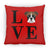 Boxer Love Indoor Throw Pillow - Cover With Pillow Insert 16.5" x 15.5" Red - Barky Things