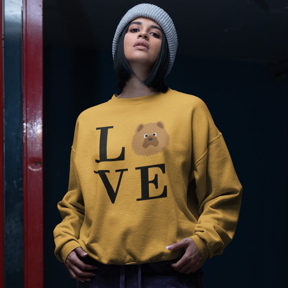 Chow Chow LOVE Pullover Sweatshirt Gold S - Barky Things