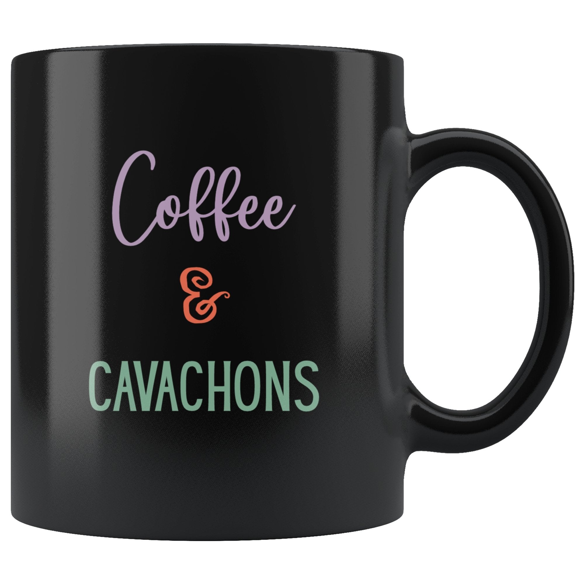 Coffee and Cavachon Coffee Mug Black cavachon - Barky Things