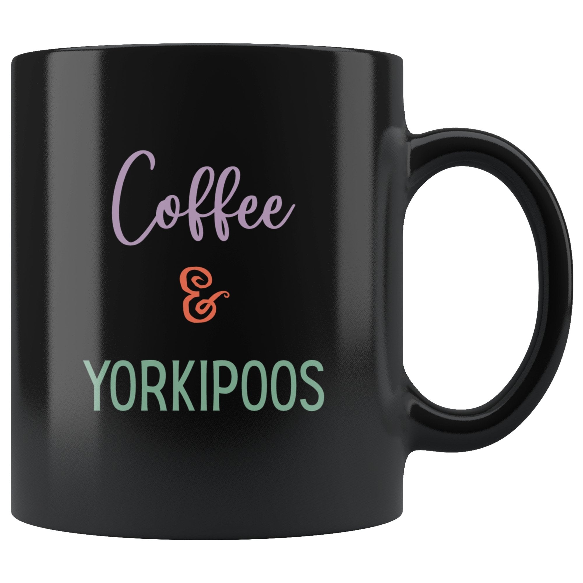 Coffee and Yorkipoos Coffee Mug Black 11 oz - Barky Things