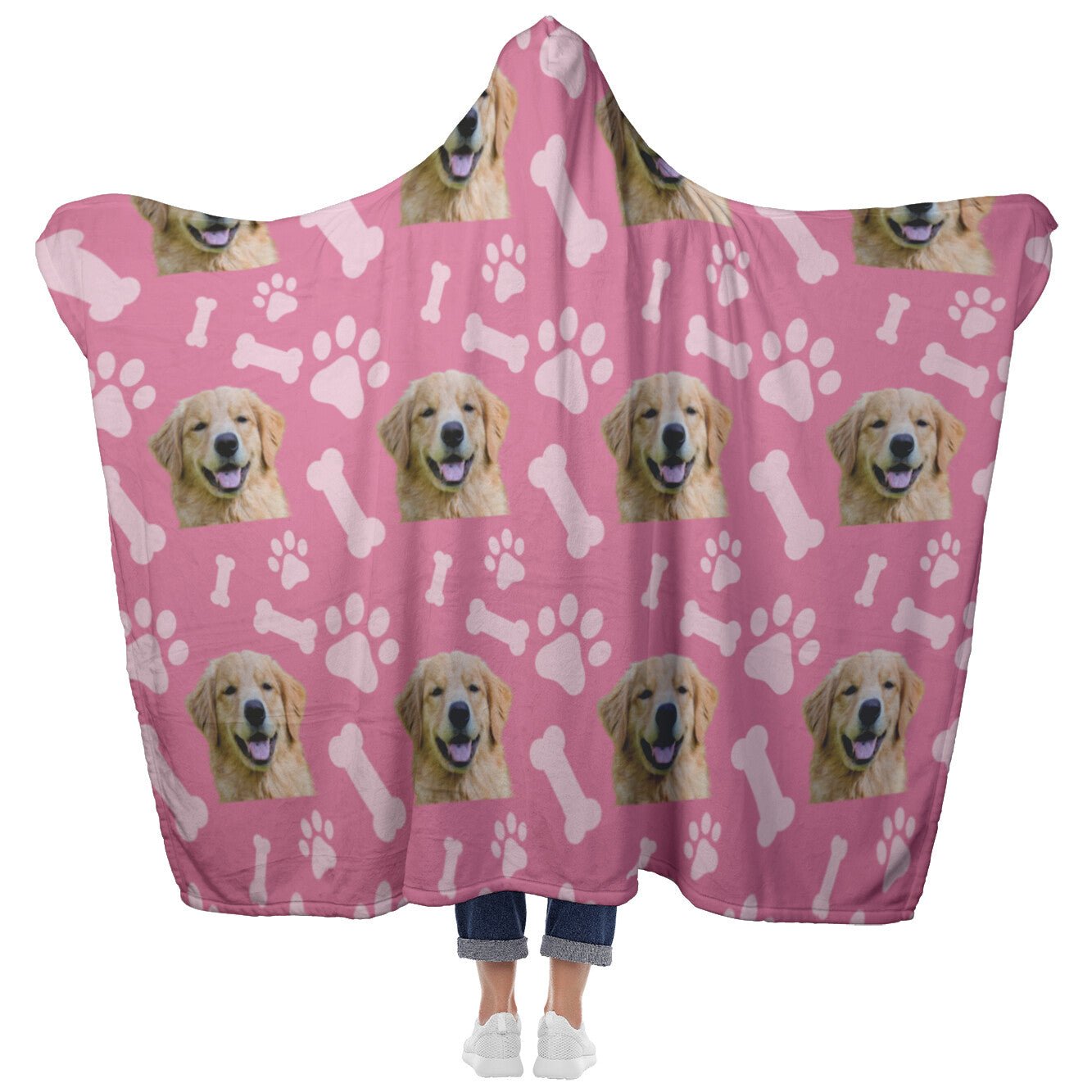 Custom Hooded Blanket With Your Dog Sherpa - Barky Things