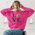 Dachshund LOVE Pullover Sweatshirt Heliconia S - Barky Things