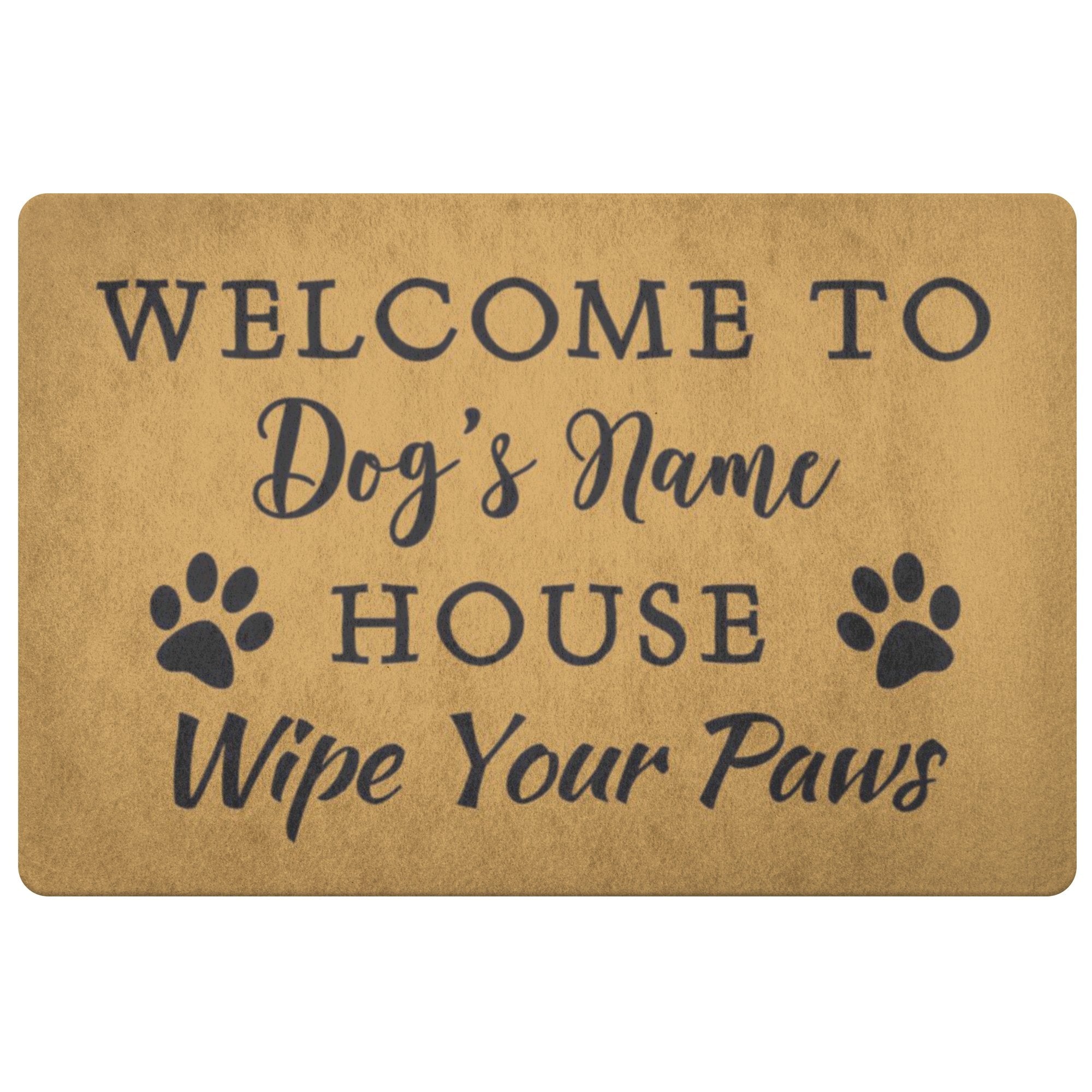 Door Mat Personalized With Dog's Name Wipe Your Paws - Barky Things