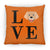 Golden Retriever Love Indoor Throw Pillow - Cover With Pillow Insert 16.5" x 15.5" Burnt Orange - Barky Things