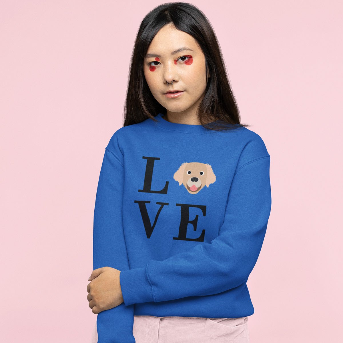 Golden Retriever LOVE Pullover Sweatshirt Royal S - Barky Things