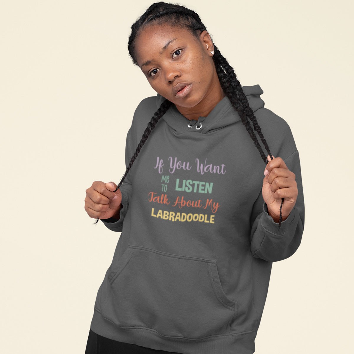 If You Want Me To Listen Talk About My Labradoodle Hoodie Unisex Hoodie Charcoal S - Barky Things