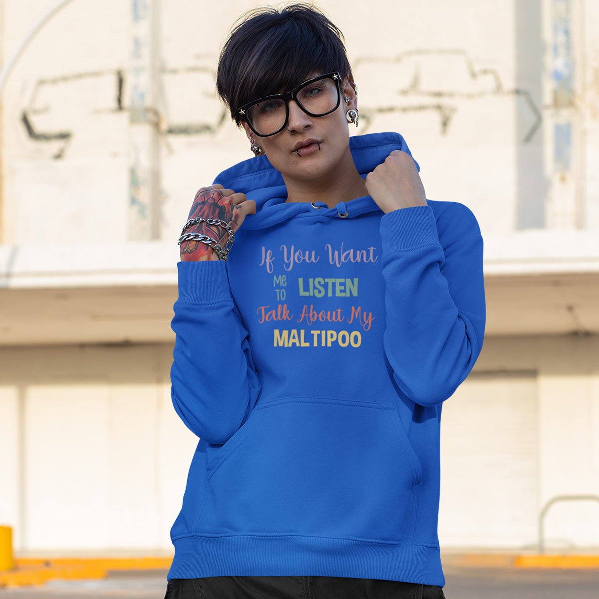 If You Want Me To Listen Talk About My Maltipoo Hoodie Unisex Hoodie Royal Blue S - Barky Things