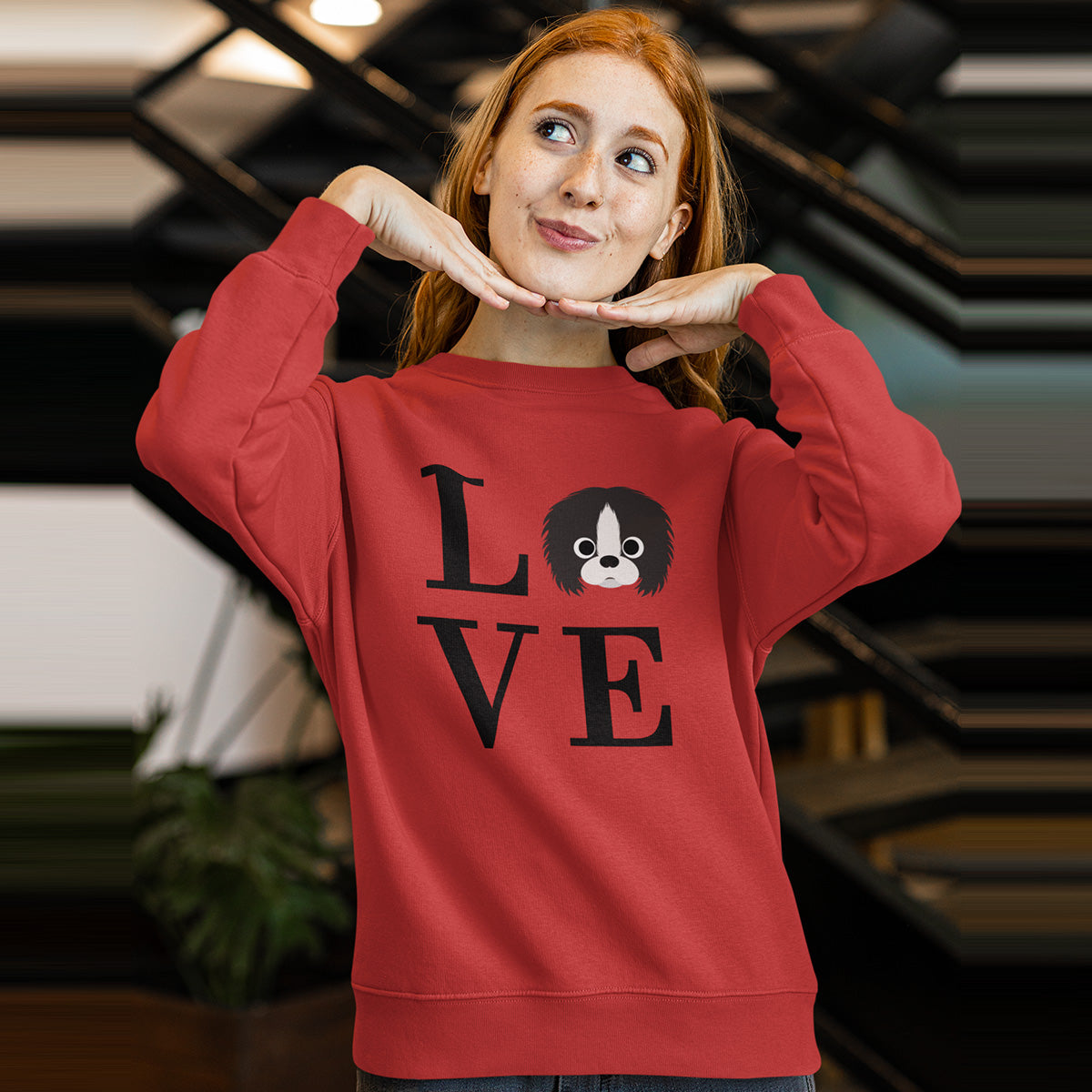 Women's Japanese Chin Dog LOVE Sweatshirt