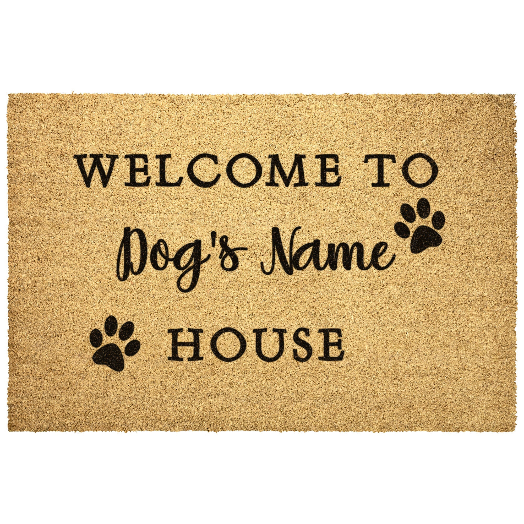 Personalized Outdoor Coir Welcome Doormat With Dog's Name 36x24 - Barky Things