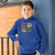 Pullover Hoodie For Kids With Bulldog Faces Retro Colors Youth Hoodie Royal Blue XS - Barky Things