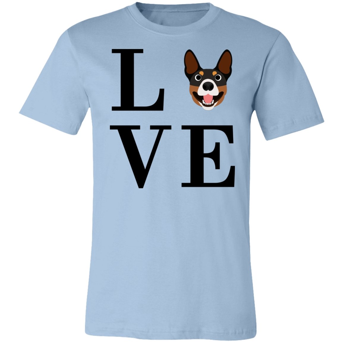 Women's LOVE Basenji Short Sleeve T-Shirt Light Blue X-Small - Barky Things