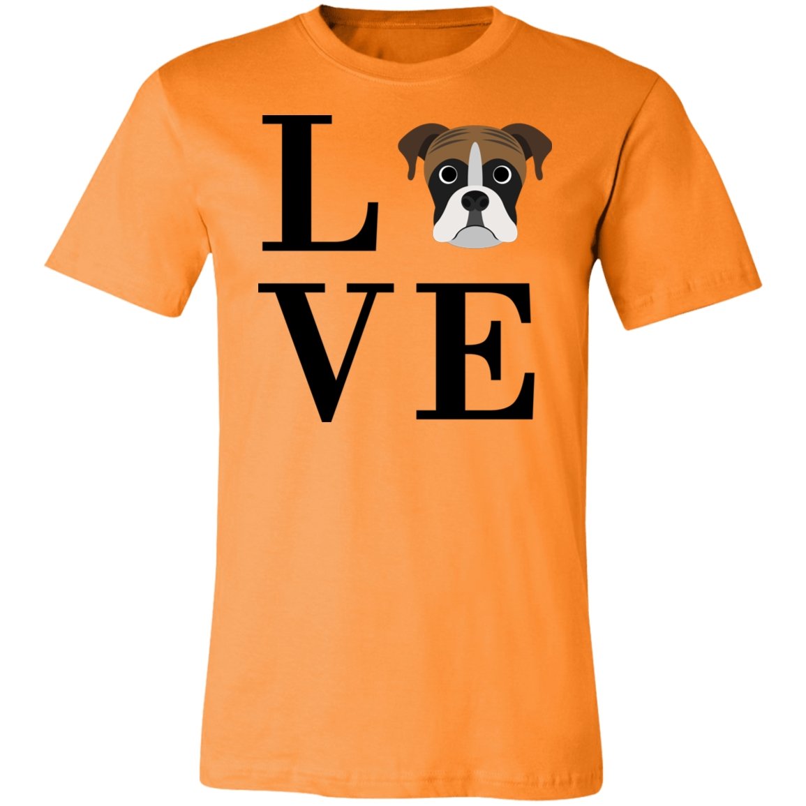 Women's LOVE Boxer Short Sleeve T-Shirt Orange X-Small - Barky Things