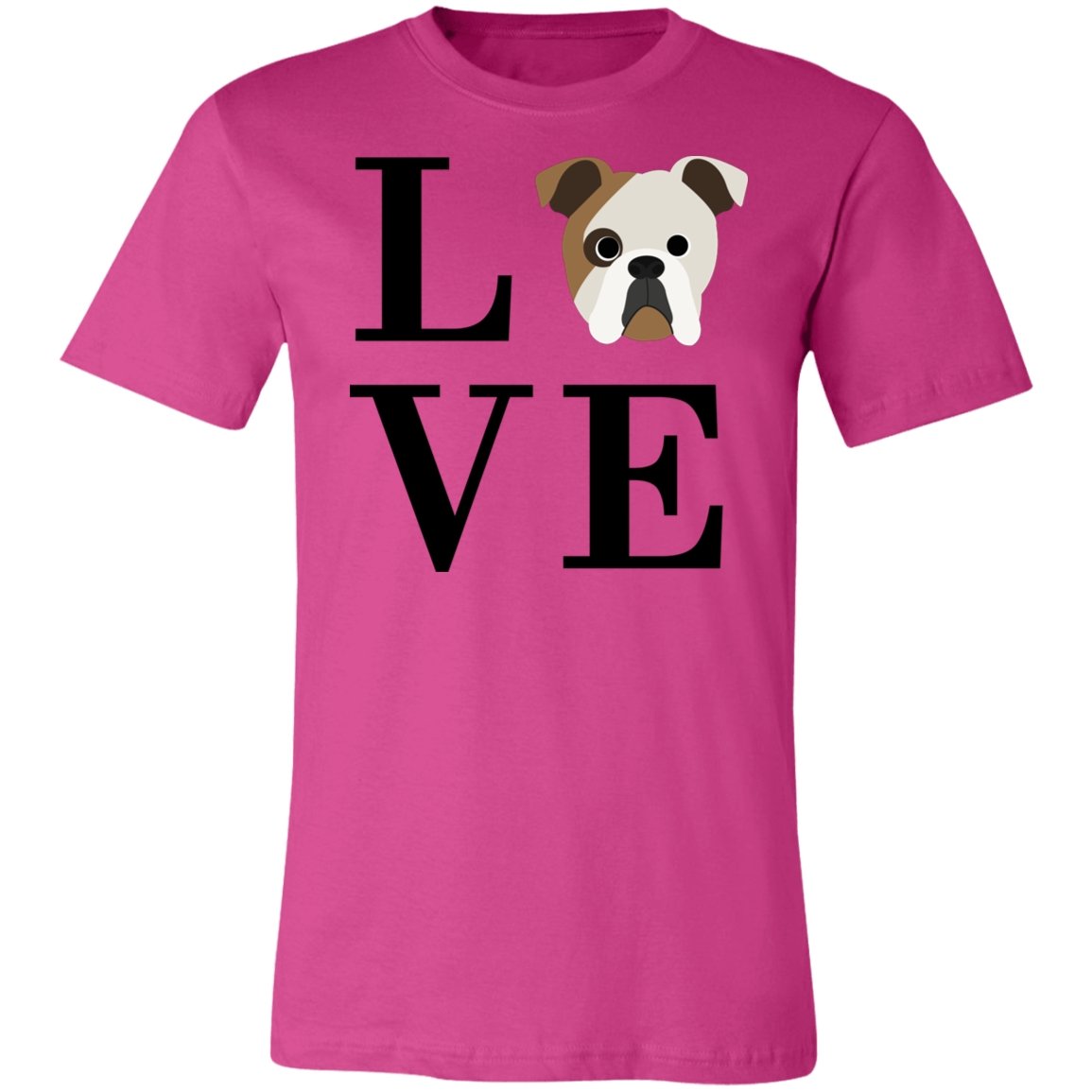 Women's LOVE Bulldog Short Sleeve T-Shirt Berry X-Small - Barky Things