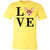 Women's LOVE Chihuahua Short Sleeve T-Shirt Yellow X-Small - Barky Things