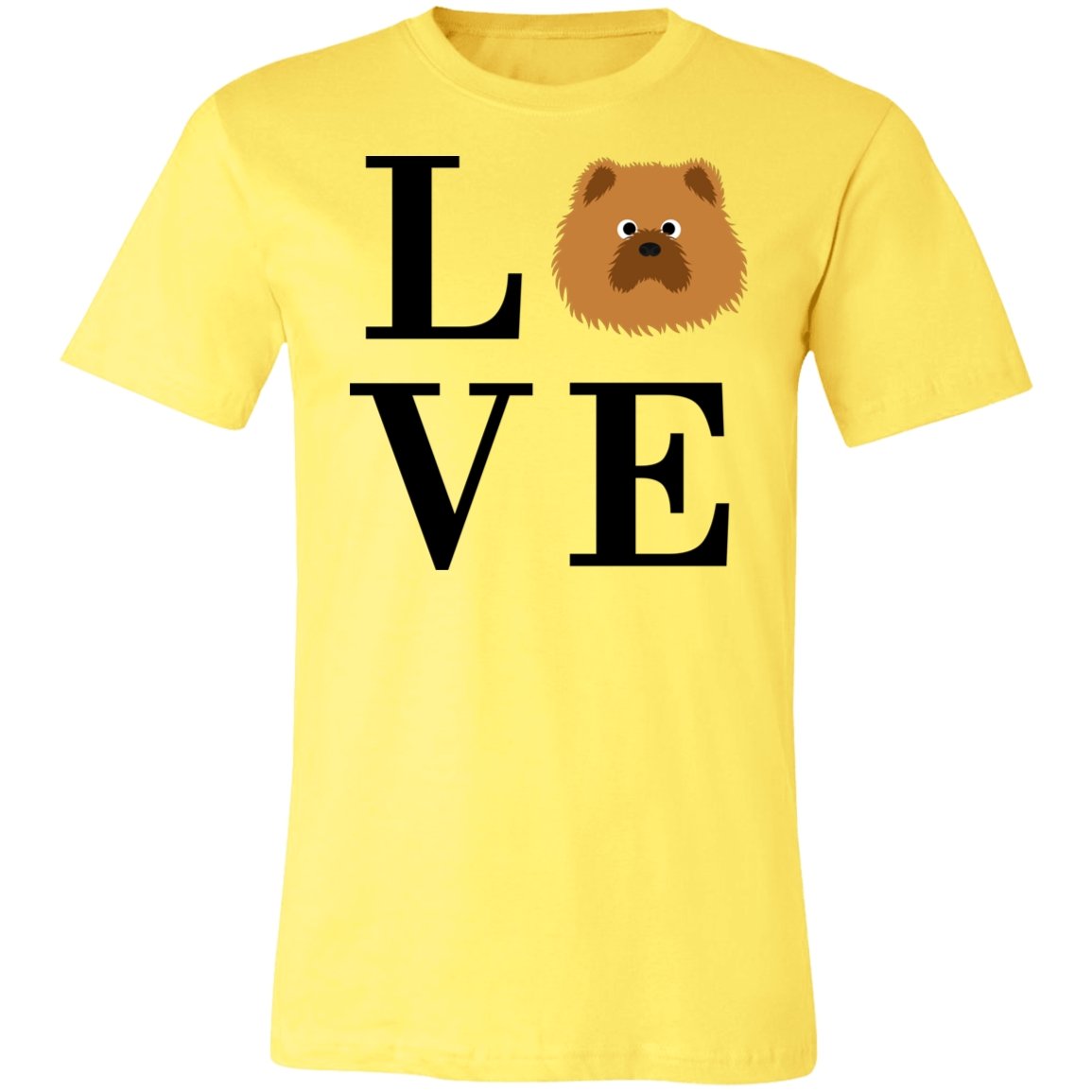 Women's LOVE Chow Chow Short Sleeve T-Shirt Yellow X-Small - Barky Things