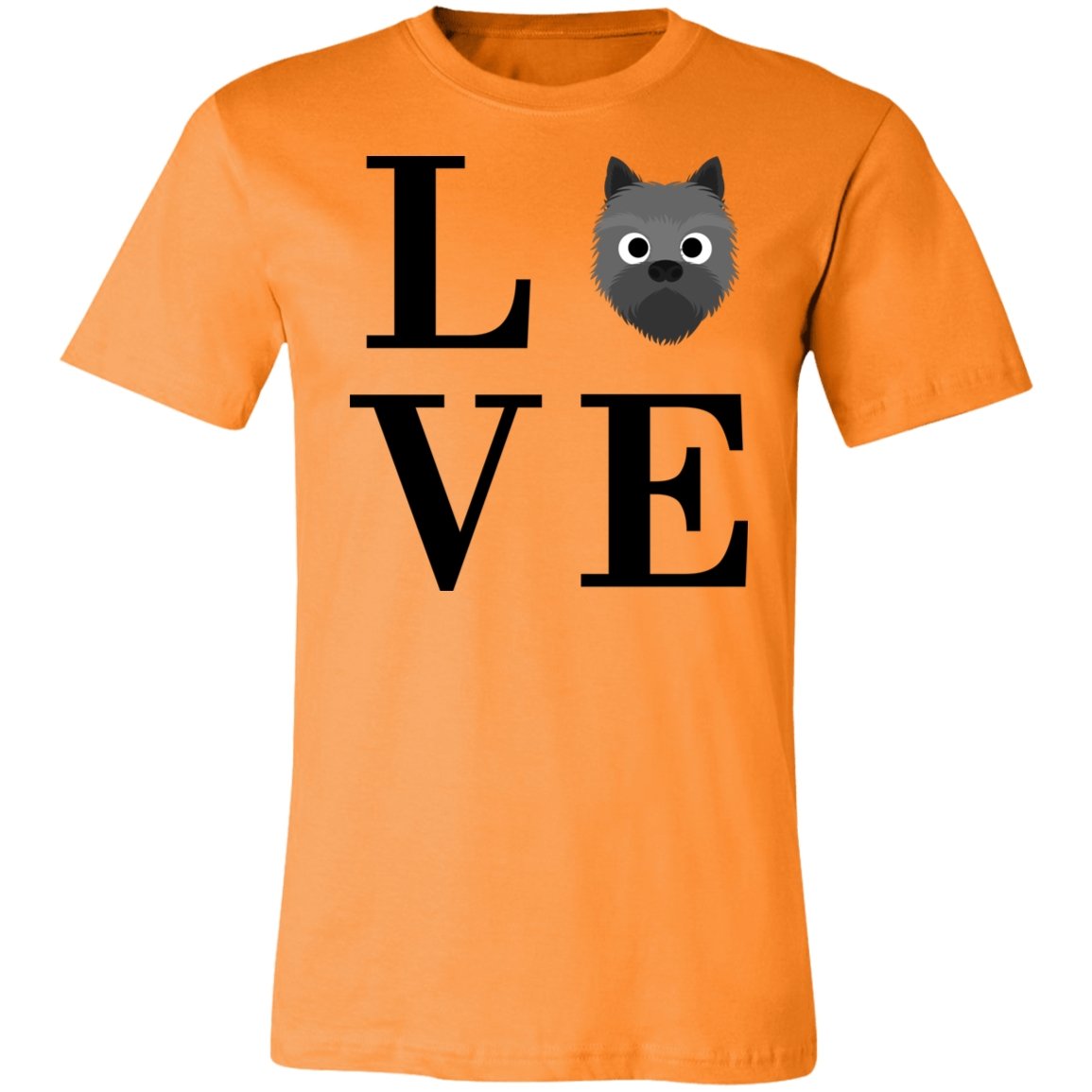 Women's LOVE Grey Cairn Terrier Short Sleeve T-Shirt Orange X-Small - Barky Things