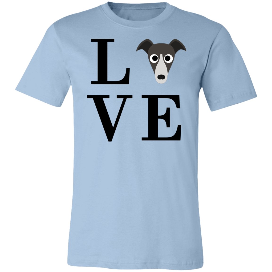 Women's LOVE Greyhound Short Sleeve T-Shirt Light Blue X-Small - Barky Things