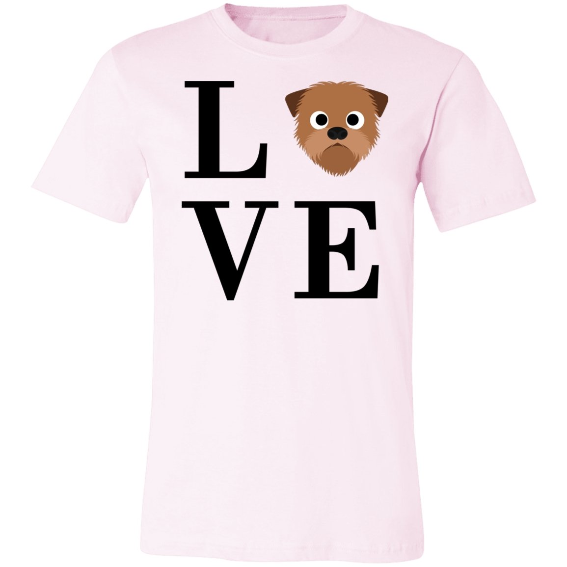 Women's LOVE Griffon Bruxellois Short Sleeve T-Shirt Soft Pink X-Small - Barky Things