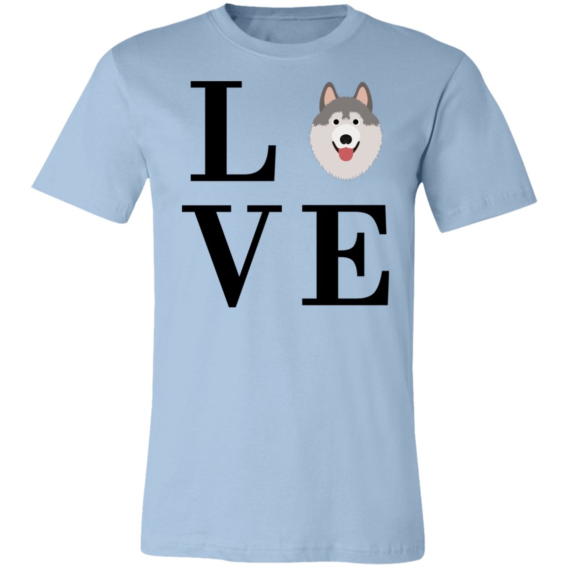 Women's LOVE Husky Short Sleeve T-Shirt Light Blue X-Small - Barky Things