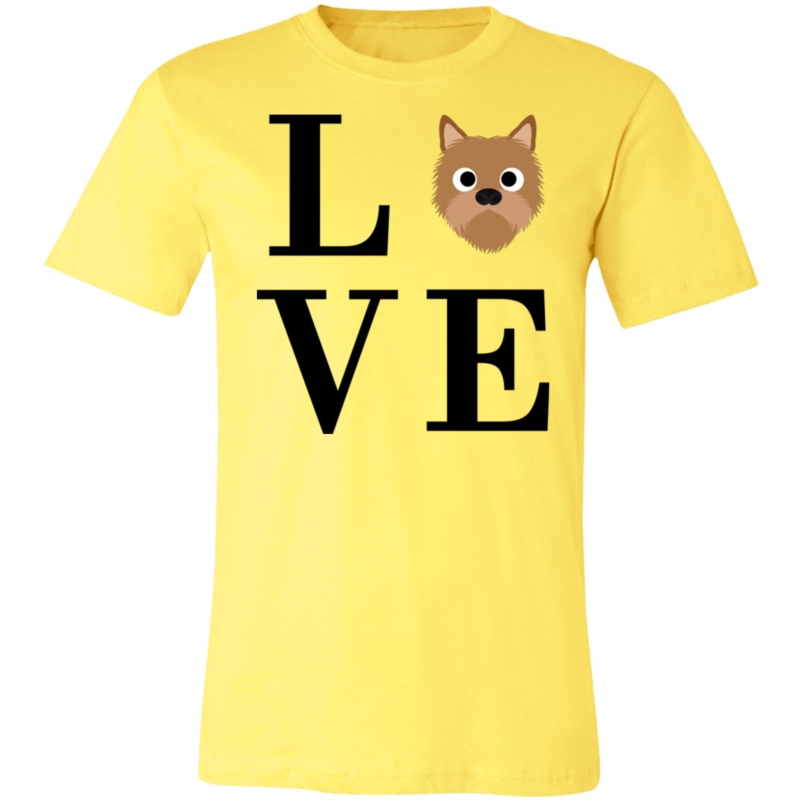 Women's LOVE Norwich Terrier Short Sleeve T-Shirt Yellow X-Small - Barky Things