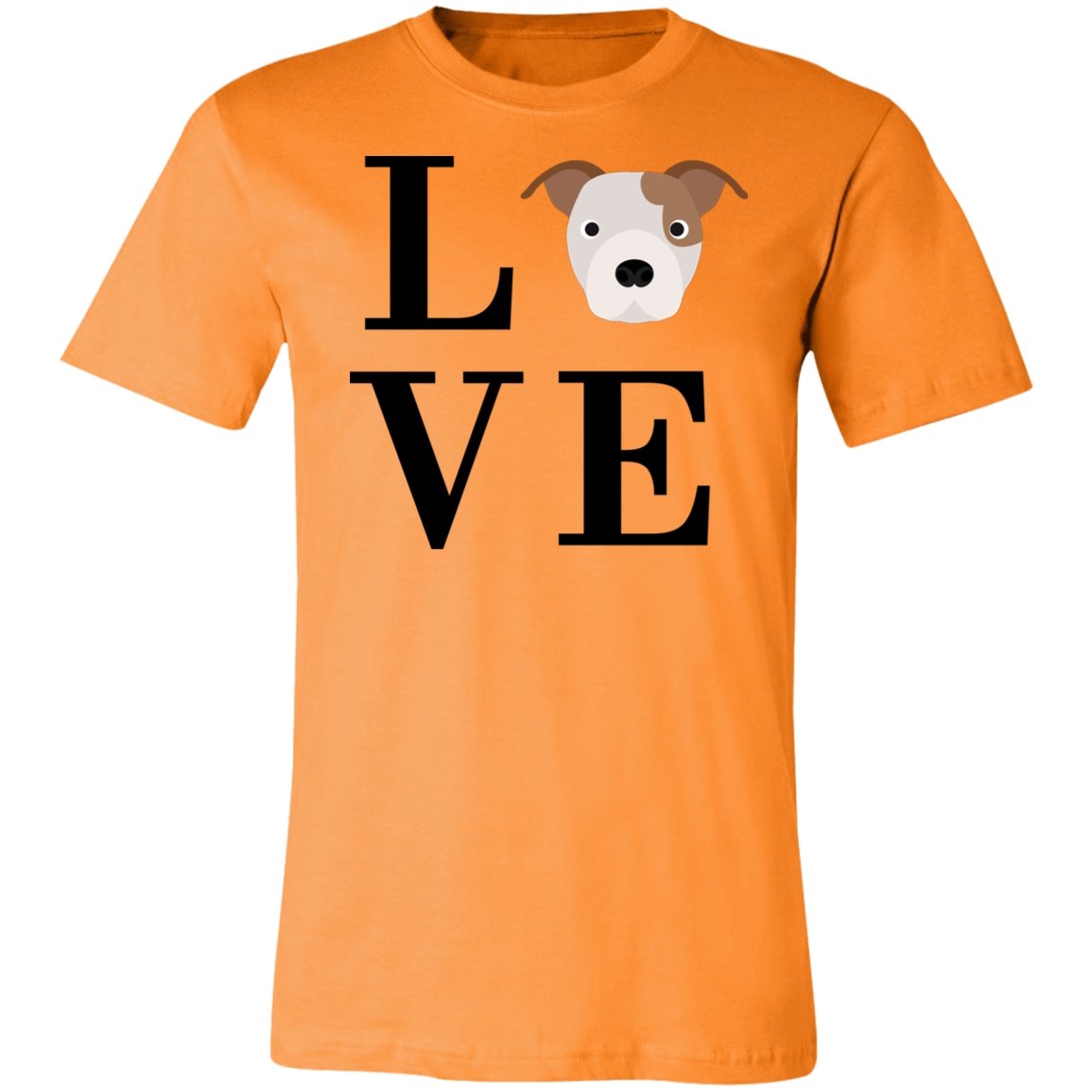 Women's LOVE Pitbull Short Sleeve T-Shirt Orange X-Small - Barky Things