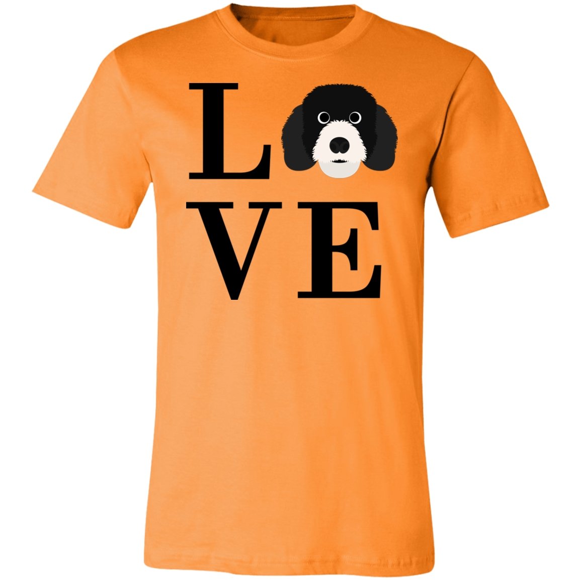 Women's LOVE Portuguese Water Dog Short Sleeve T-Shirt Orange X-Small - Barky Things