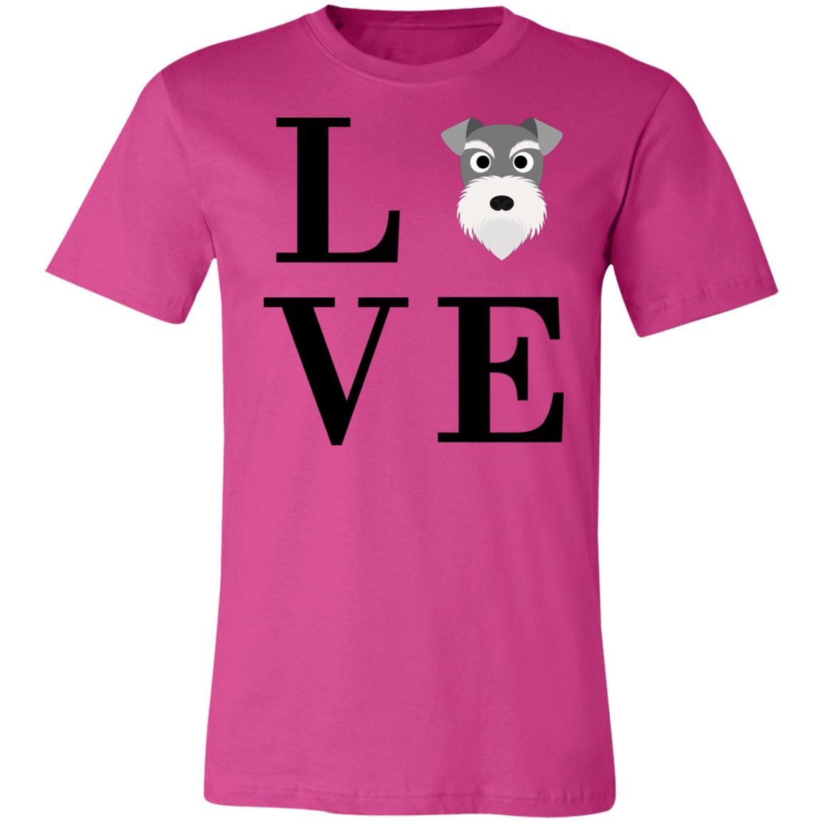 Women's LOVE Schnauzer Short Sleeve T-Shirt Berry X-Small - Barky Things