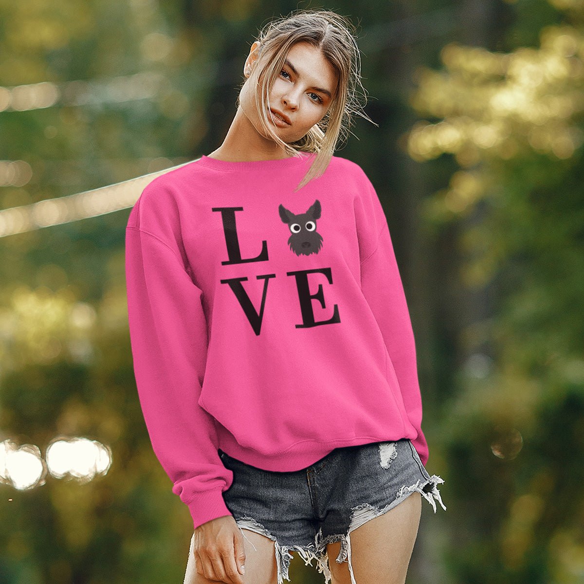 Women's Scottish Terrier LOVE Sweatshirt Heliconia S - Barky Things